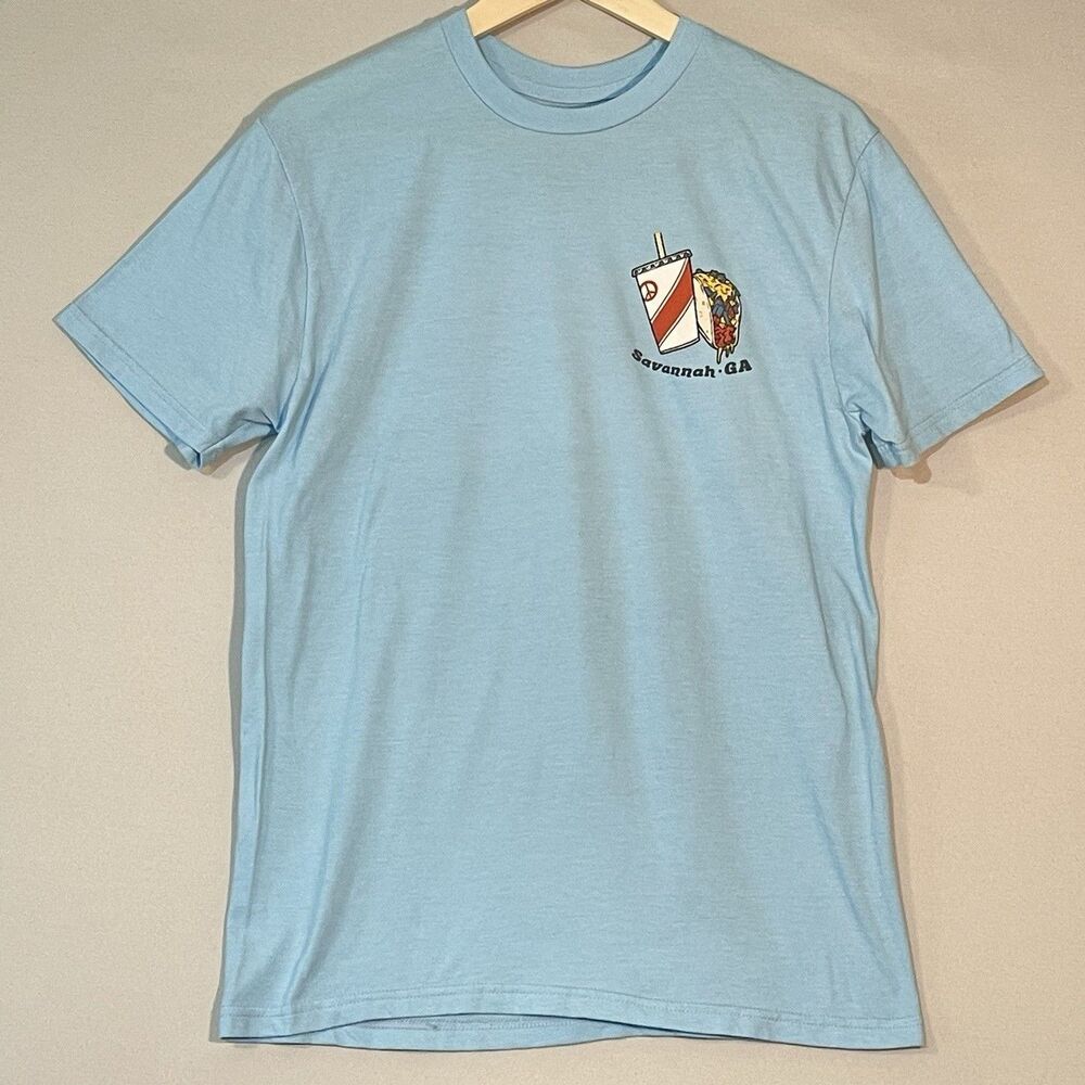 Savannah Georgia M Soft T-Shirt River Street The Duck Company Souvenir Blue